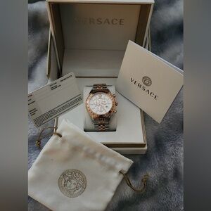 Versace Two-Tone Rose Gold and Silver Watch